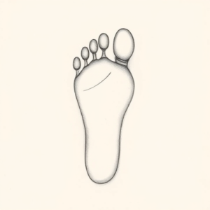 Pencil Dotwork Outline Footprint Tattoo