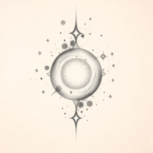 Pencil Dotwork Outline Galaxy Tattoo