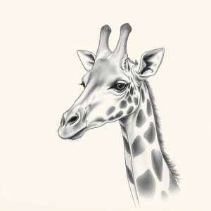 Pencil Dotwork Outline Giraffe Tattoo