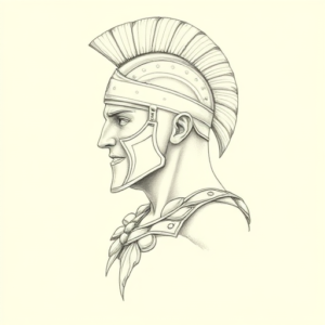 Pencil Dotwork Outline Gladiator Tattoo