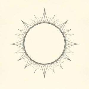 Pencil Dotwork Outline Halo Tattoo