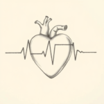 Pencil Dotwork Outline Heartbeat Tattoo