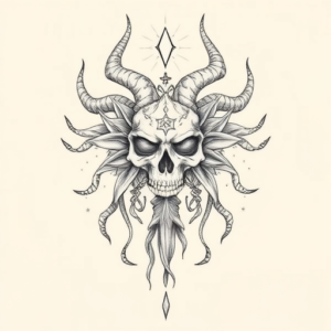 Pencil Dotwork Outline Hecate Tattoo