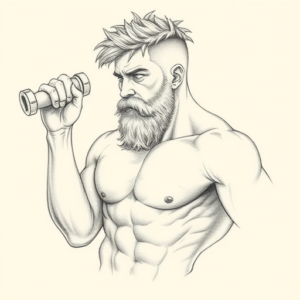 Pencil Dotwork Outline Hercules Tattoo