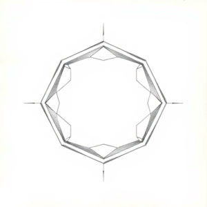 Pencil Dotwork Outline Hexagon Tattoo