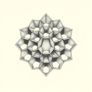 Pencil Dotwork Outline Honeycomb Tattoo