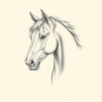 Pencil Dotwork Outline Horse Tattoo