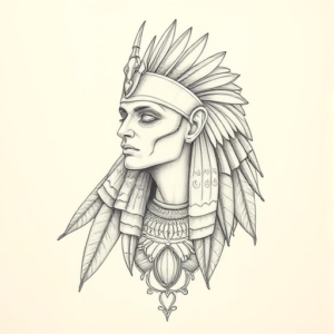 Pencil Dotwork Outline Horus Tattoo