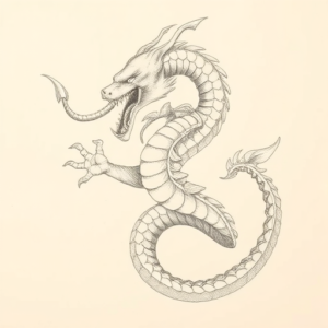 Pencil Dotwork Outline Hydra Tattoo