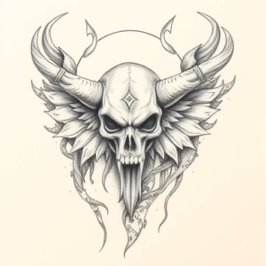Pencil Dotwork Outline Incubus Tattoo