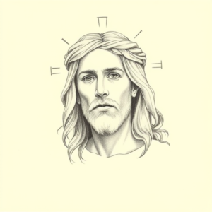 Pencil Dotwork Outline Jesus Tattoo