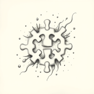 Pencil Dotwork Outline Jigsaw Tattoo