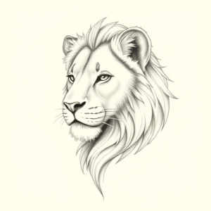 Pencil Dotwork Outline Leo Tattoo