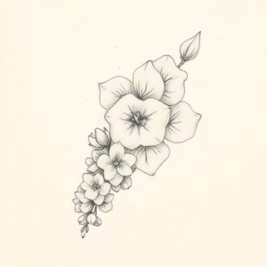 Pencil Dotwork Outline Lilac Tattoo