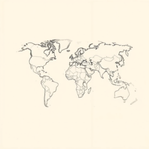 Pencil Dotwork Outline Map Tattoo