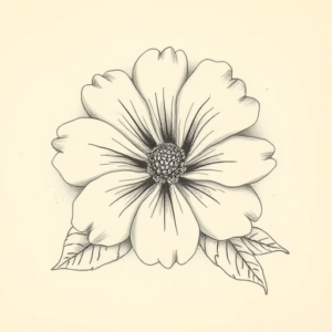 Pencil Dotwork Outline Marigold Tattoo