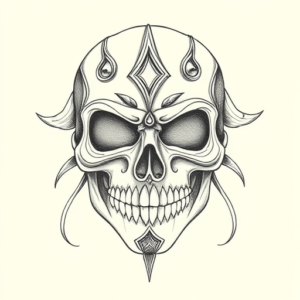 Pencil Dotwork Outline Mask Tattoo