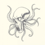 Pencil Dotwork Outline Medusa Tattoo