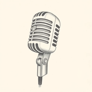 Pencil Dotwork Outline Microphone Tattoo