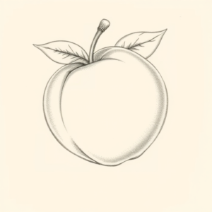 Pencil Dotwork Outline Peach Tattoo