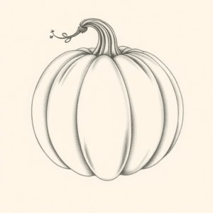 Pencil Dotwork Outline Pumpkin Tattoo