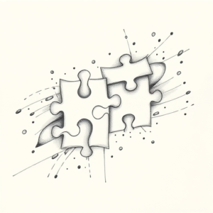 Pencil Dotwork Outline Puzzle Tattoo