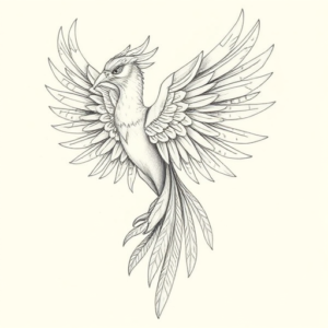 Pencil Dotwork Outline Quetzalcoatl Tattoo