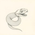 Pencil Dotwork Outline Rattlesnake Tattoo