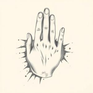 Pencil Dotwork Outline Rock Tattoo