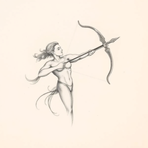 Pencil Dotwork Outline Sagittarius Tattoo