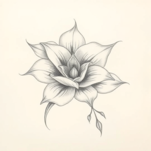 Pencil Dotwork Outline Sampaguita Tattoo