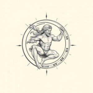 Pencil Dotwork Outline Saturn Tattoo