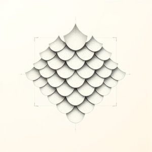 Pencil Dotwork Outline Scale Tattoo