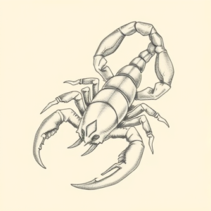 Pencil Dotwork Outline Scorpion Tattoo