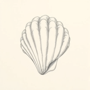 Pencil Dotwork Outline Seashell Tattoo