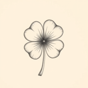 Pencil Dotwork Outline Shamrock Tattoo