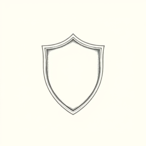 Pencil Dotwork Outline Shield Tattoo