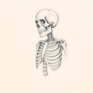 Pencil Dotwork Outline Skeleton Tattoo