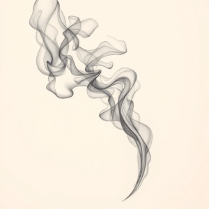 Pencil Dotwork Outline Smoke Tattoo