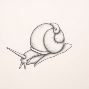 Pencil Dotwork Outline Snail Tattoo