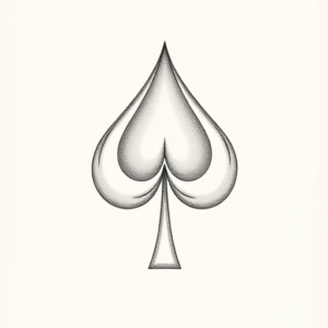 Pencil Dotwork Outline Spade Tattoo