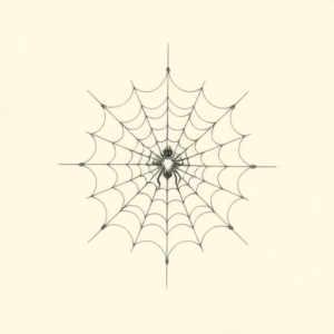 Pencil Dotwork Outline Spiderweb Tattoo