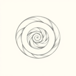 Pencil Dotwork Outline Spiral Tattoo