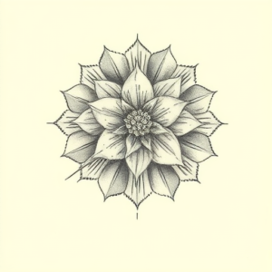 Pencil Dotwork Outline Stamp Tattoo