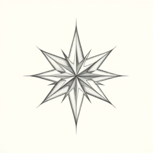 Pencil Dotwork Outline Star Tattoo