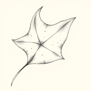 Pencil Dotwork Outline Stingray Tattoo