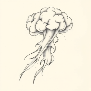 Pencil Dotwork Outline Storm Tattoo
