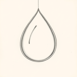Pencil Dotwork Outline Teardrop Tattoo