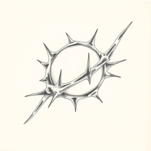 Pencil Dotwork Outline Thorn Tattoo