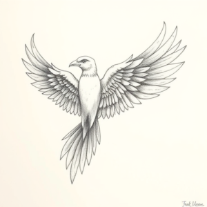 Pencil Dotwork Outline Thunderbird Tattoo